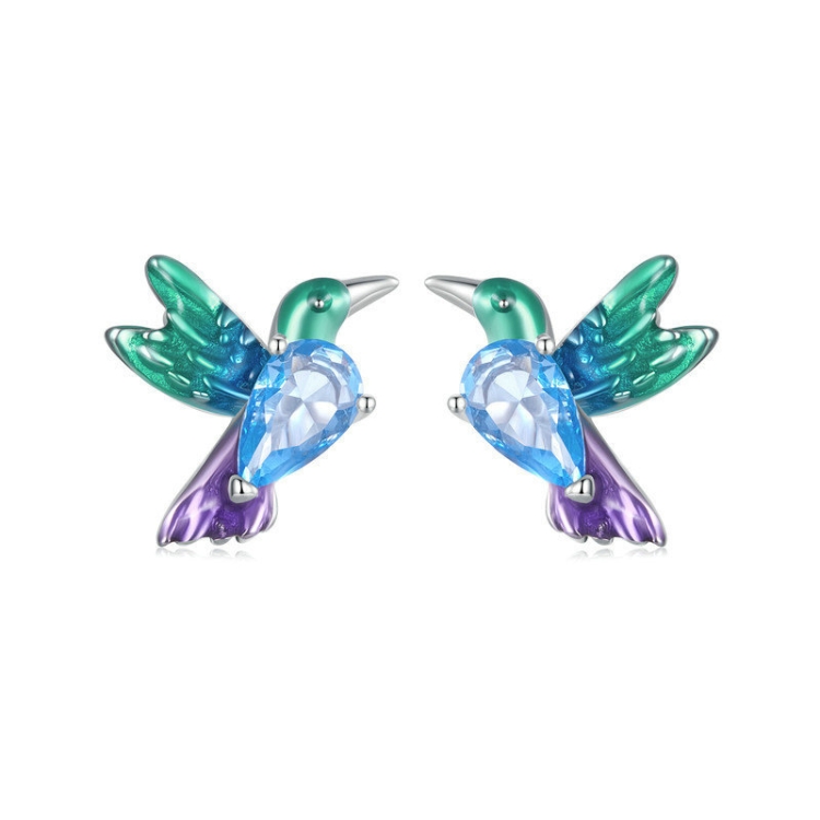 S925 Sterling Silver Platinum-plated Bird Animal Earrings for Women(BSE989)