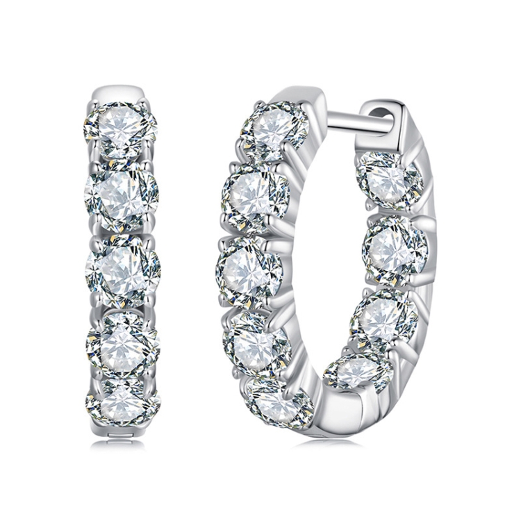 S925 Sterling Silver Platinum-plated Shining Moissanite Earrings(MSE069)