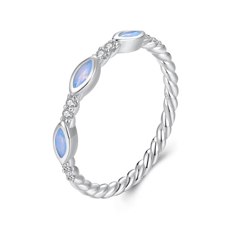 S925 Sterling Silver Platinum-Plated Zircon Nano Opal Ring(6)