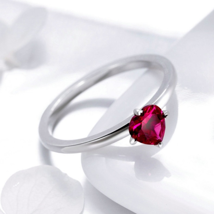 S925 Sterling Silver Ring Heartbeat Fashion Ring, Size:7