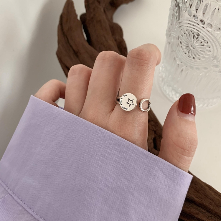 S925 Sterling Silver Vintage Ring Chain Jewelry, Color: J1733
