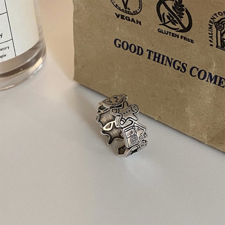 S925 Sterling Silver Vintage Ring Chain Jewelry, Color: J3279