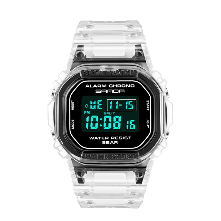 SANDA 2009 Multifunctional Sports Waterproof Calendar Watch(Leucorrhea Black Noodles)