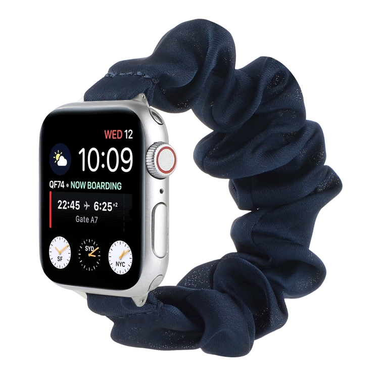 Scarf Hair Tie Watch Band For Apple Watch Series 9&8&7 41mm / SE 3&SE 2&6&SE&5&4 40mm / 3&2&1 38mm(Dark Blue)