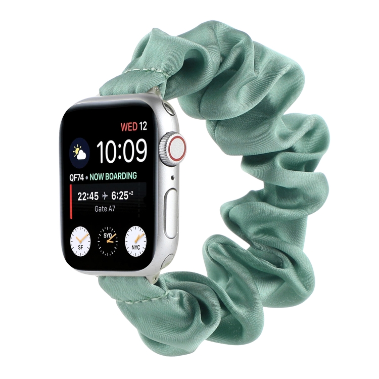 Scarf Hair Tie Watch Band For Apple Watch Series 9&8&7 41mm / SE 3&SE 2&6&SE&5&4 40mm / 3&2&1 38mm(Light Green)
