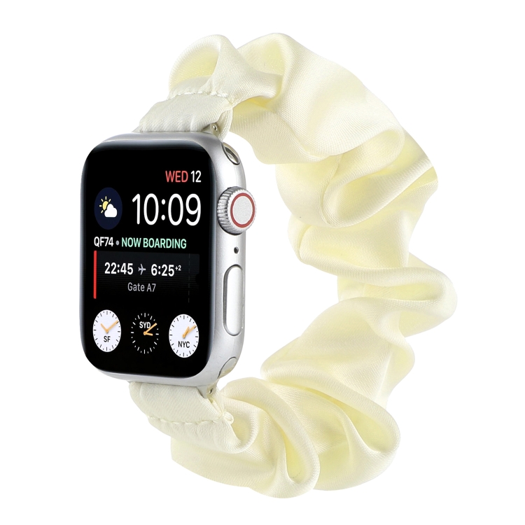 Scarf Hair Tie Watch Band For Apple Watch Series 9&8&7 41mm / SE 3&SE 2&6&SE&5&4 40mm / 3&2&1 38mm(Yellow)