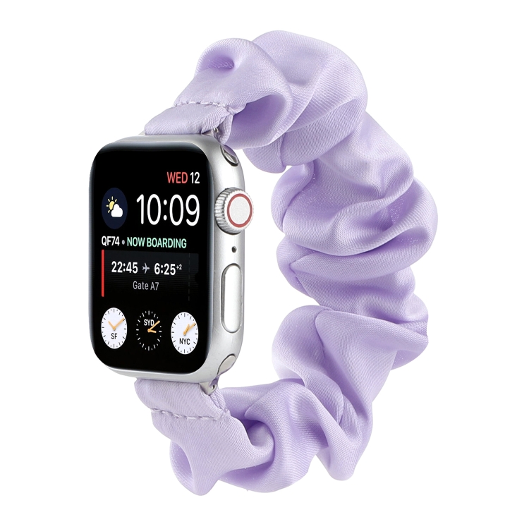 Scarf Hair Tie Watch Band For Apple Watch Ultra 49mm&Watch Ultra 2 49mm / Series 9&8&7 45mm / SE 3&SE 2&6&SE&5&4 44mm / 3&2&1 42mm(Light Purple)
