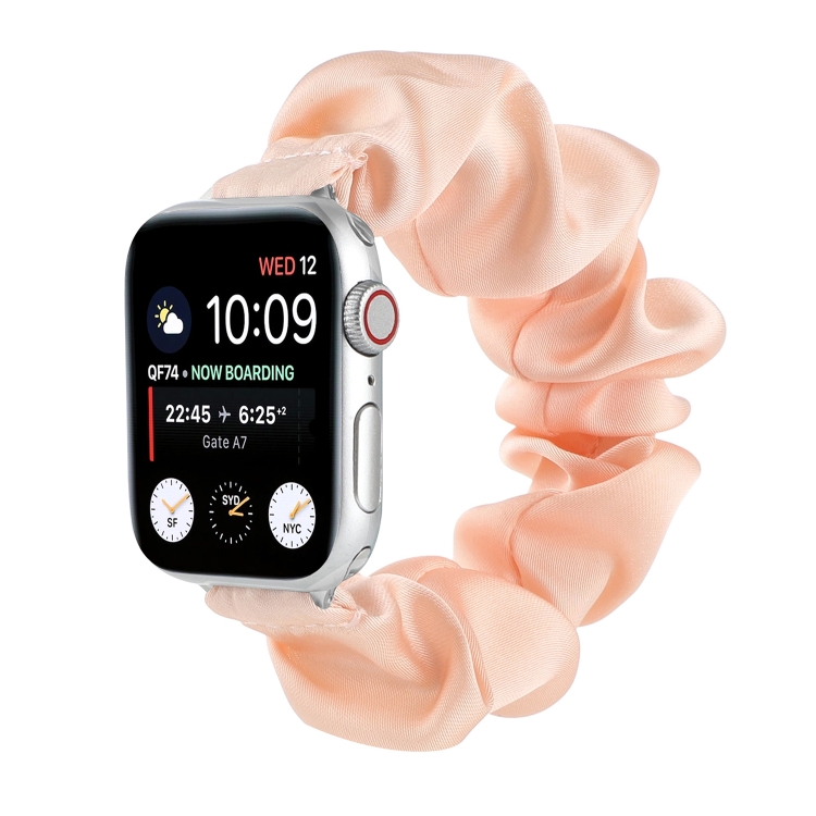 Scarf Hair Tie Watch Band For Apple Watch Ultra 49mm&Watch Ultra 2 49mm / Series 9&8&7 45mm / SE 3&SE 2&6&SE&5&4 44mm / 3&2&1 42mm(Pink)