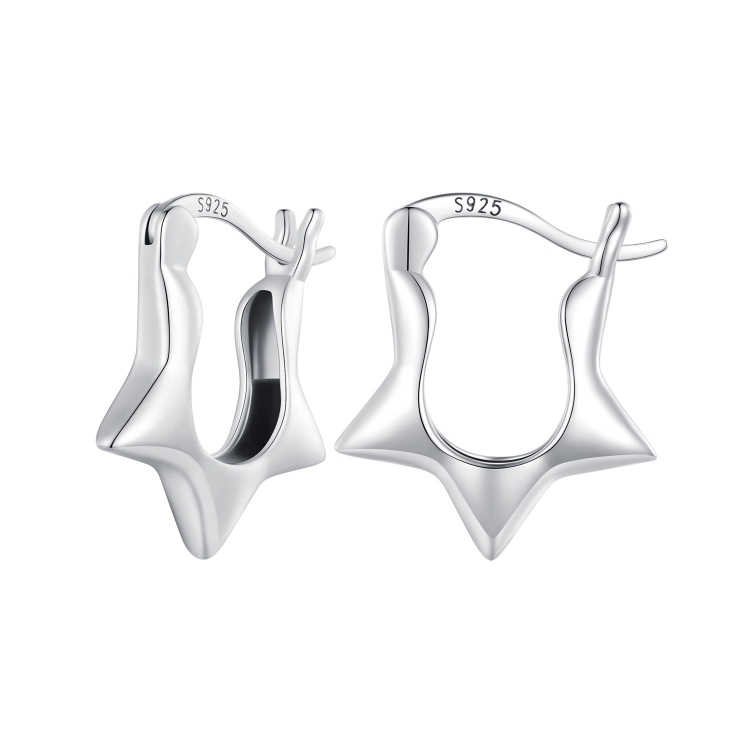 SCE1615 Sterling Silver S925 Simple Versatile Star Earrings