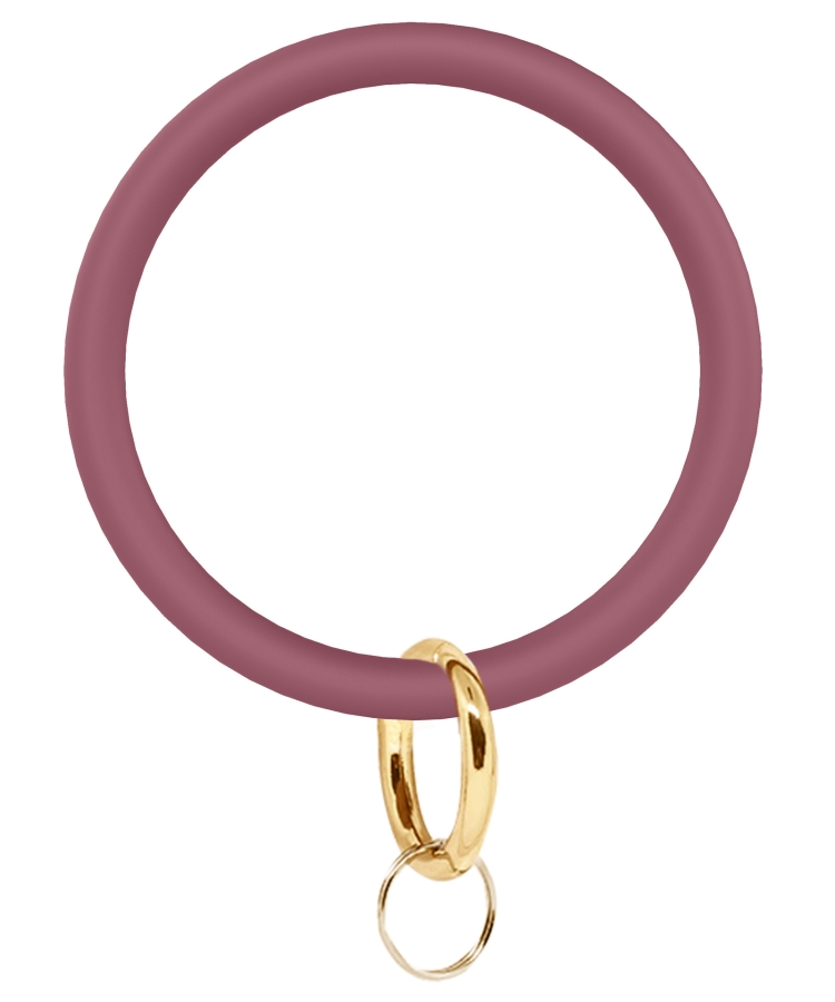 SiB005 Large Round Silicone Bracelet Keychain Outdoor Sports Silicone Bracelet(Rose Pink)