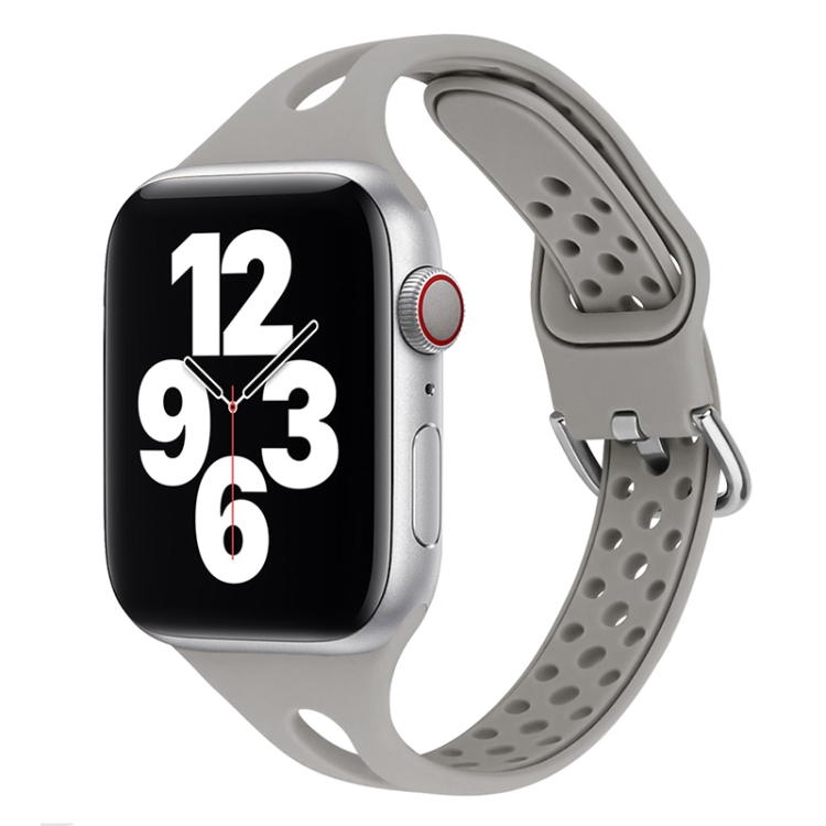 Silicone Watch Band For Apple Watch Ultra 49mm&Watch Ultra 2 49mm / Series 9&8&7 45mm / SE 3&SE 2&6&SE&5&4 44mm / 3&2&1 42mm(Gray)
