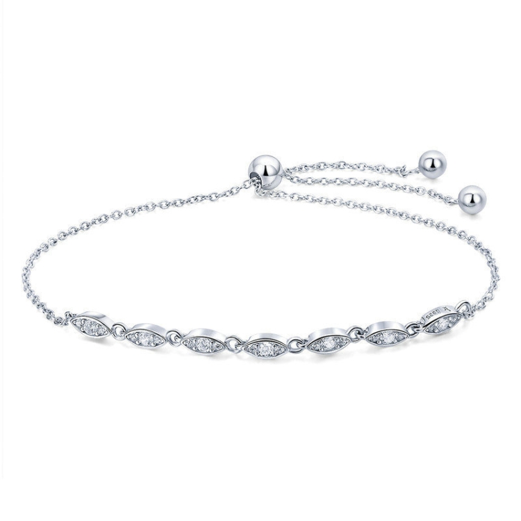 Simple Beauty S925 Sterling Silver Inlaid Zircon Bracelet