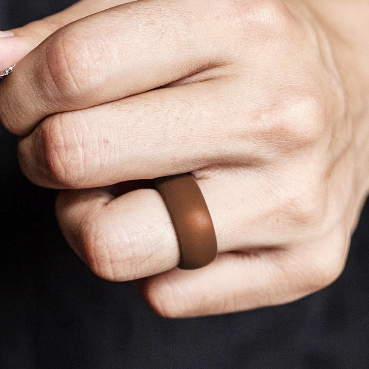 SiR013 8.7mm Curved Outdoor Sports Silicone Ring, Size: No.11(Bronze)