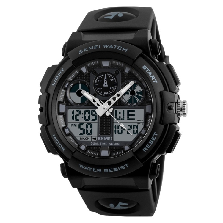 SKMEI 1270 Men Waterproof Dual Display Digital Watch Outdoor Sports Watch(Gray)