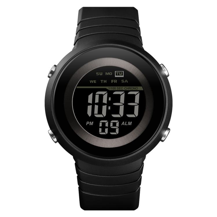 SKMEI 1497 Fashion Simple Backlight Single Display Electronic Watch Timing Alarm Watch(Black )