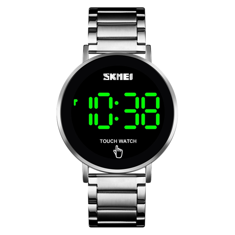 SKMEI 1550 Simple and Stylish LED Touch Screen Men  Watch Waterproof Stainless Steel With Electronic Watch(Silver)