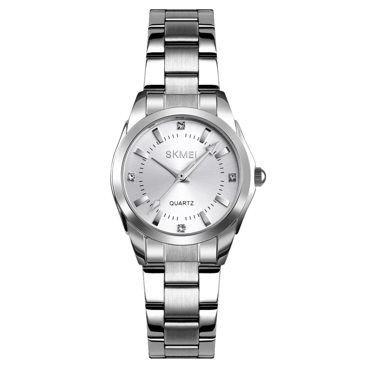 SKmei 1620 Delicate Rhinestone Creative Casual Waterproof Quartz Women Watch Steel Strap Watch(White)