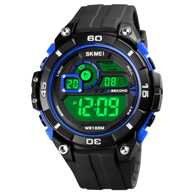 SKMEI 1756 Dual Time Countdown Alarm Clock Men Sports Luminous Electronic Watch(Blue)