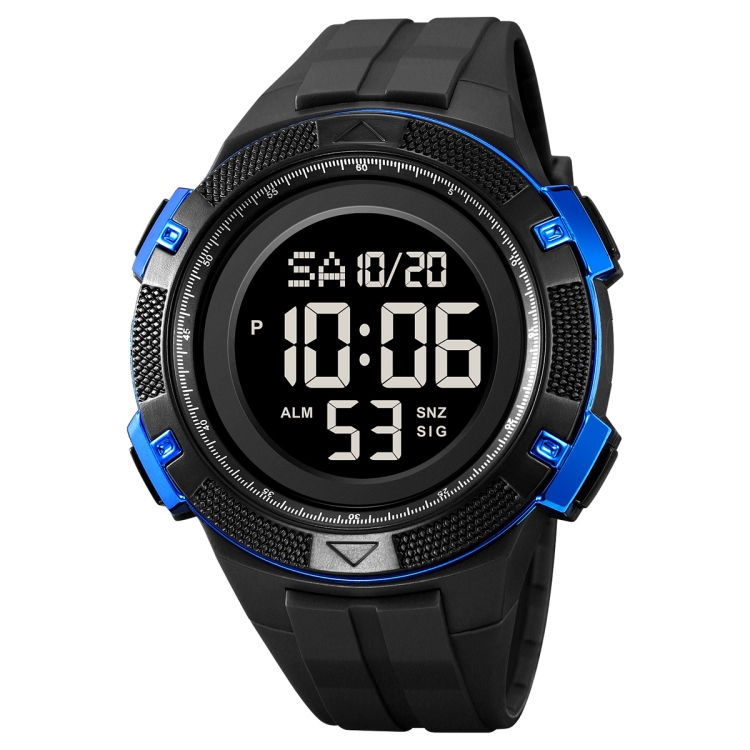 SKMEI 2078 Multifunctional Men 50M Waterproof Sports Fashion Digital Wrist Watch(Black Blue)