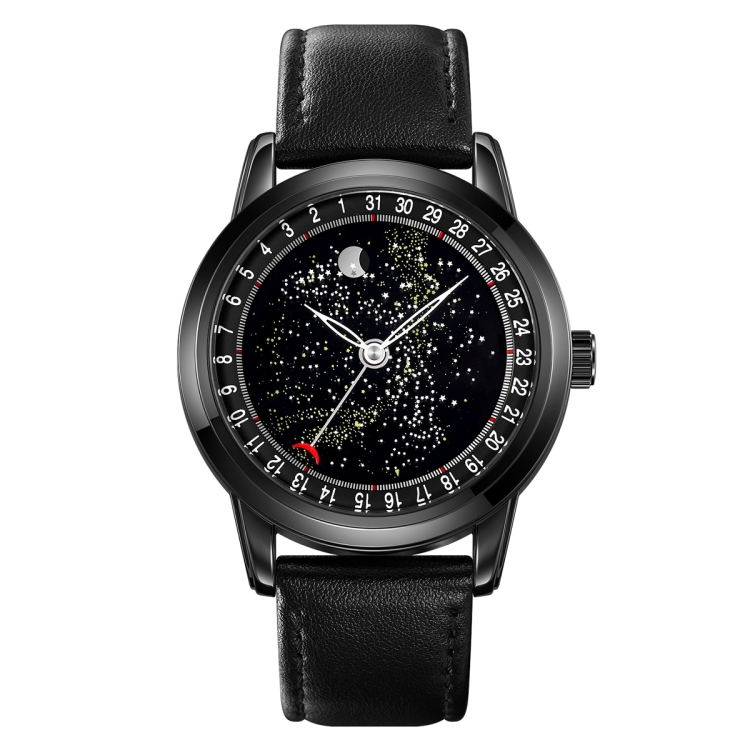 SKMEI 2116 Multifunctional Men 30M Waterproof Fashion Casual Quartz Watch(Black Leather)