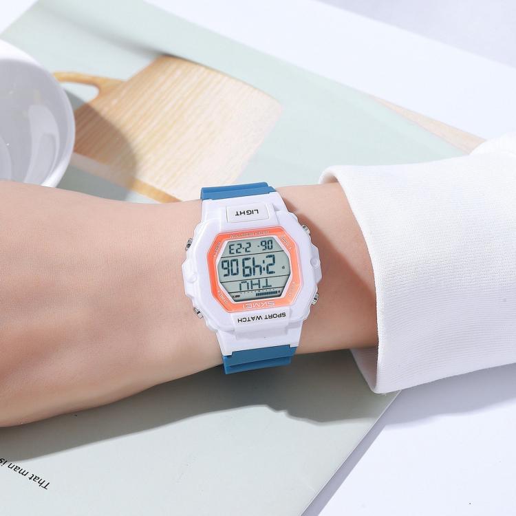 SKMEI 2573 Multifunctional Luminous Digital Watch With Alarm 50-Meter Water-Resistant Student Watch(Lake Blue)