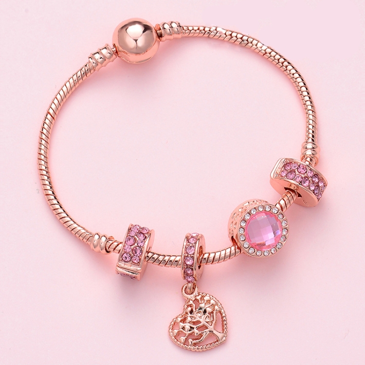 SL130 20cm Women Rose Gold Beaded Bracelet