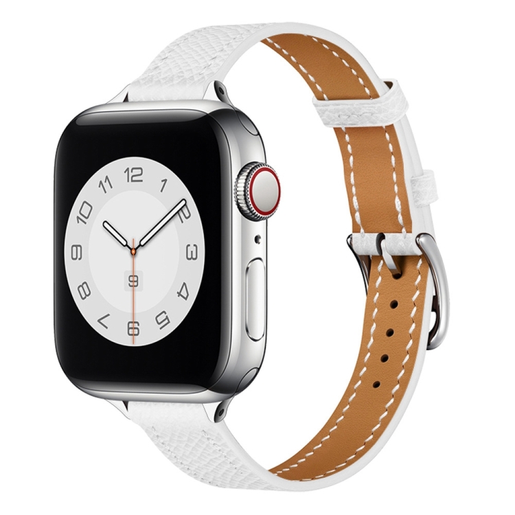 Small Waist Leather Watch Band For Apple Watch Ultra 49mm&Watch Ultra 2 49mm / Series 9&8&7 45mm / SE 3&SE 2&6&SE&5&4 44mm / 3&2&1 42mm(White)