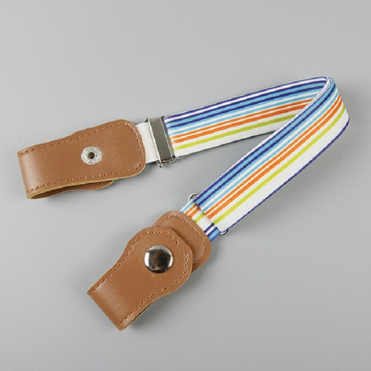 Snap Version Children Weaving Cloth Elastic Force Belt(Citrus Blue Stripes)