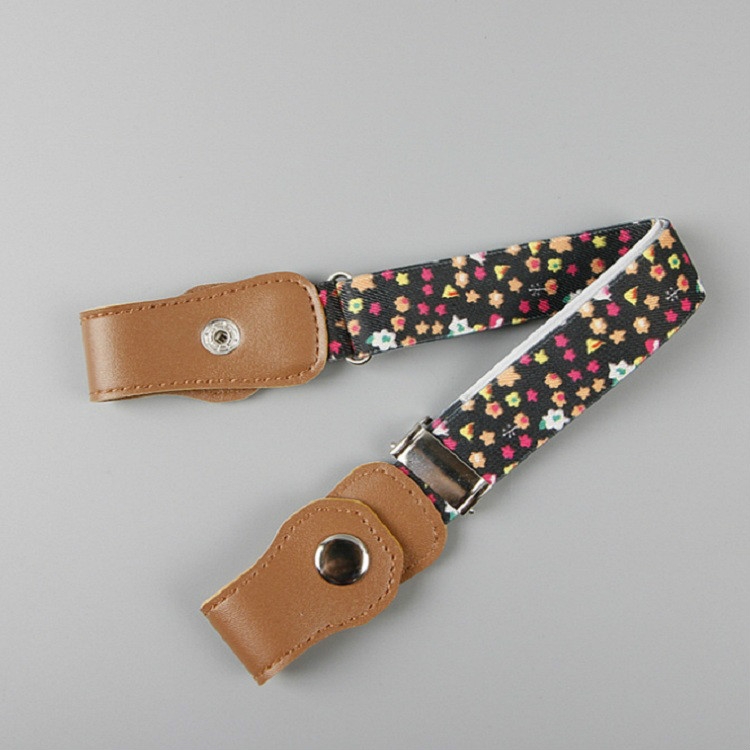 Snap Version Children Weaving Cloth Elastic Force Belt(Floral)