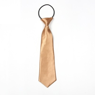 Solid Color Casual Rubber Band Lazy Tie for Children(Champagne)