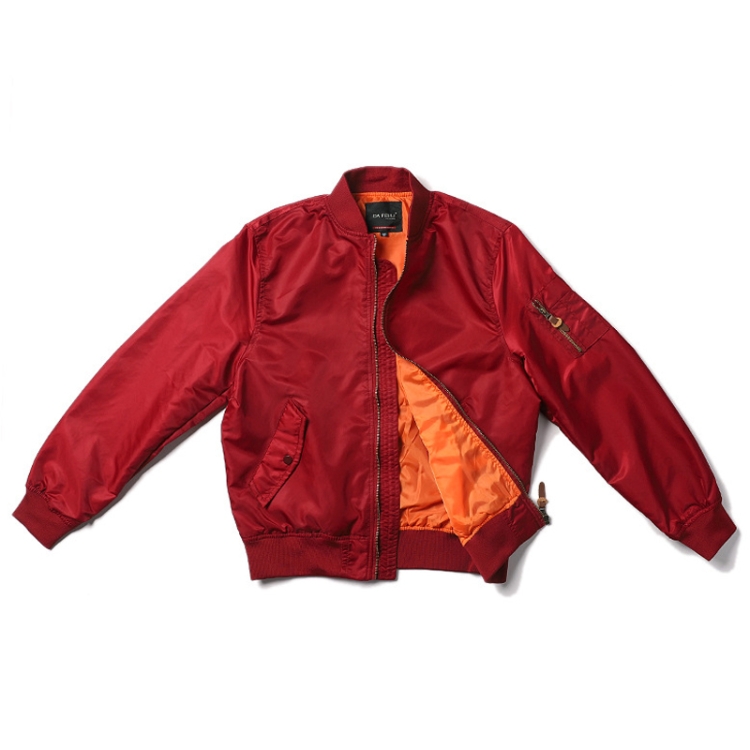 Spring Autumn Thin Man Jacket Loose Nylon Baseball Clothing, Size: XXL(Red)