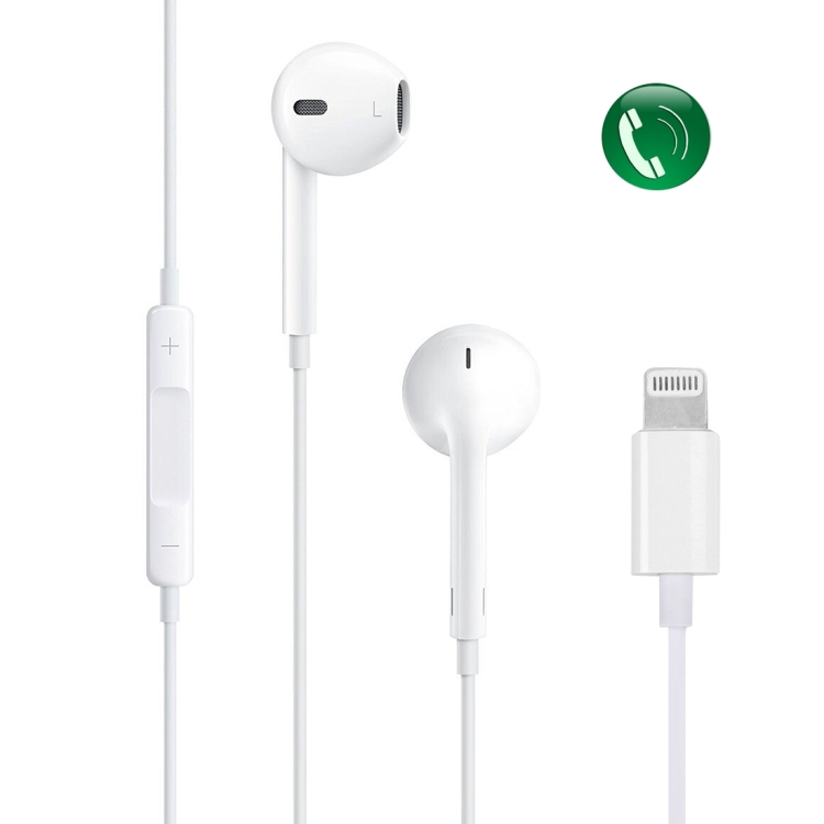 Stereo Bass Earpod Earphone In-ear Headphone with Mic & Line Control & 8 Pin Connector for iPhone 7 / iPhone 7 Plus, iPhone 6, Support Below iOS 10.3.1 System