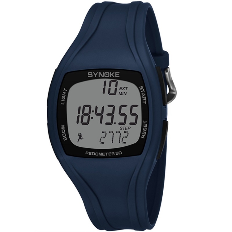 SYNOKE 9105 Multifunctional Sports Time Record Waterproof Pedometer Electronic Watch(Navy Blue)