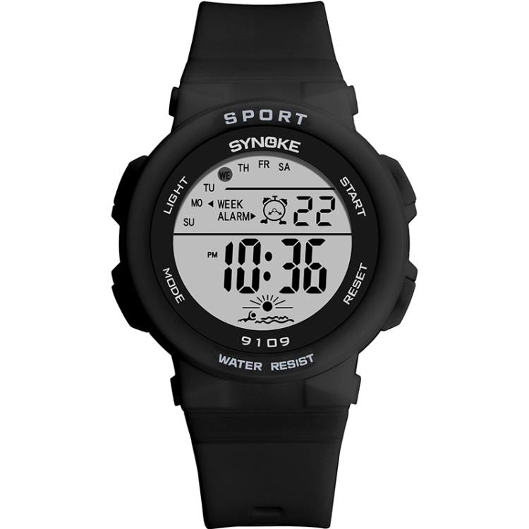 SYNOKE 9109 Student Multifunctional Waterproof Colorful Luminous Electronic Watch(Black)