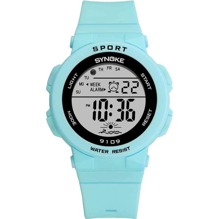 SYNOKE 9109 Student Multifunctional Waterproof Colorful Luminous Electronic Watch(Lake Green)