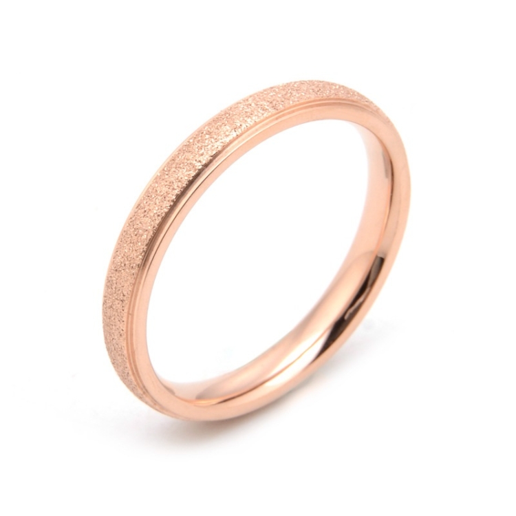 Three Lifetimes Titanium Steel Couple Rings Very Fine Frosted Ring, Size: US Size 10(Rose Gold)