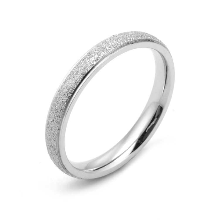 Three Lifetimes Titanium Steel Couple Rings Very Fine Frosted Ring, Size: US Size 5(Silver)