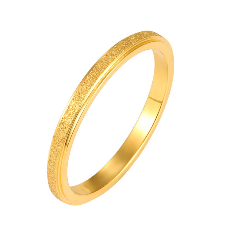 Three Lifetimes Titanium Steel Couple Rings Very Fine Frosted Ring, Size: US Size 8(Golden)