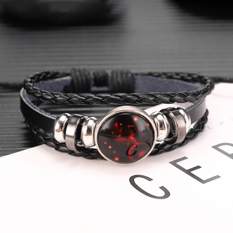 Twelve Constellations Multilayer Beaded Cowhide Bracelet, Style: Cancer Ordinary