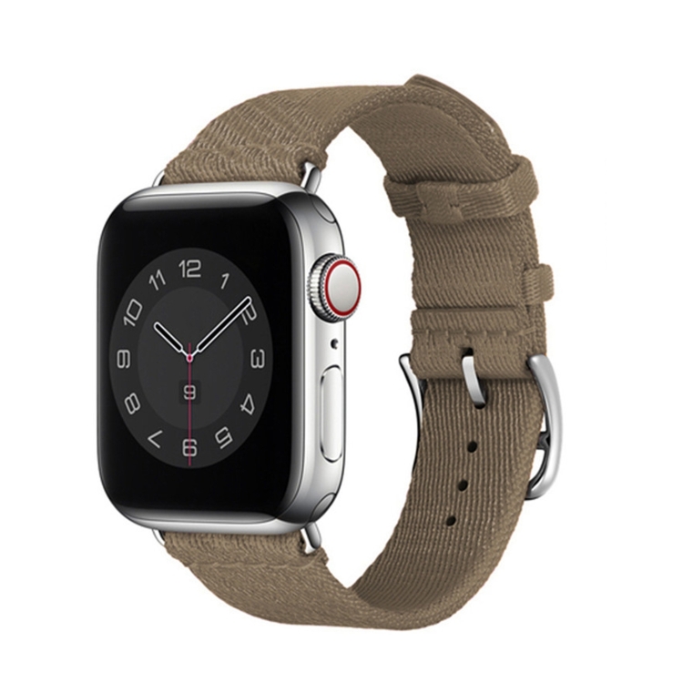 Two-color Nylon Braid Watch Band For Apple Watch Series 9&8&7 41mm / SE 3&SE 2&6&SE&5&4 40mm / 3&2&1 38mm(Light Khaki)