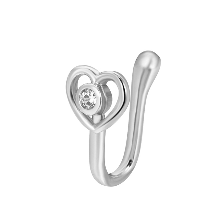 U-shaped Nose Clip Copper Inlaid With Zircon Nose Decoration, Color: G-228 Silver