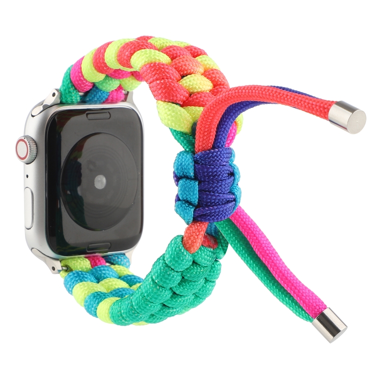 Umbrella Cord Rainbow Watch Band For Apple Watch Ultra 49mm&Watch Ultra 2 49mm / Series 9&8&7 45mm / SE 3&SE 2&6&SE&5&4 44mm / 3&2&1 42mm(A)