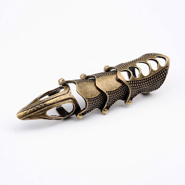 Vintage Punk Silver Cool Pointed Long Joint Ring(Bronze)