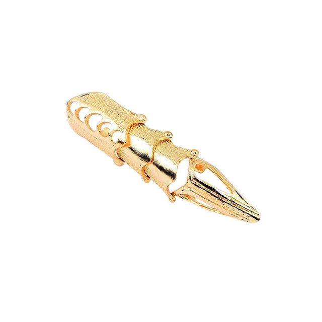 Vintage Punk Silver Cool Pointed Long Joint Ring(Gold)