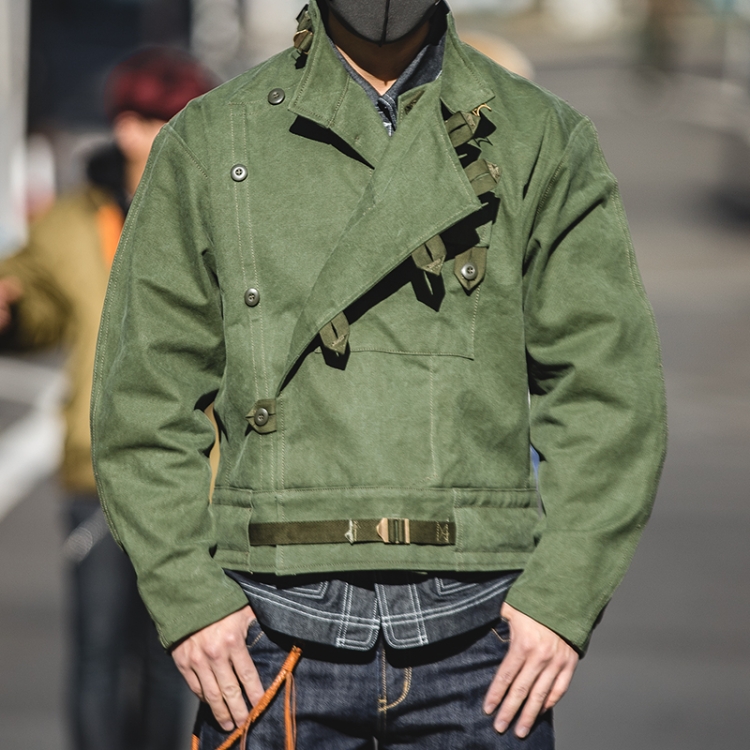 W1901101 Men Retro Jacket Comfortable Warm Coat, Size: XL(Green)