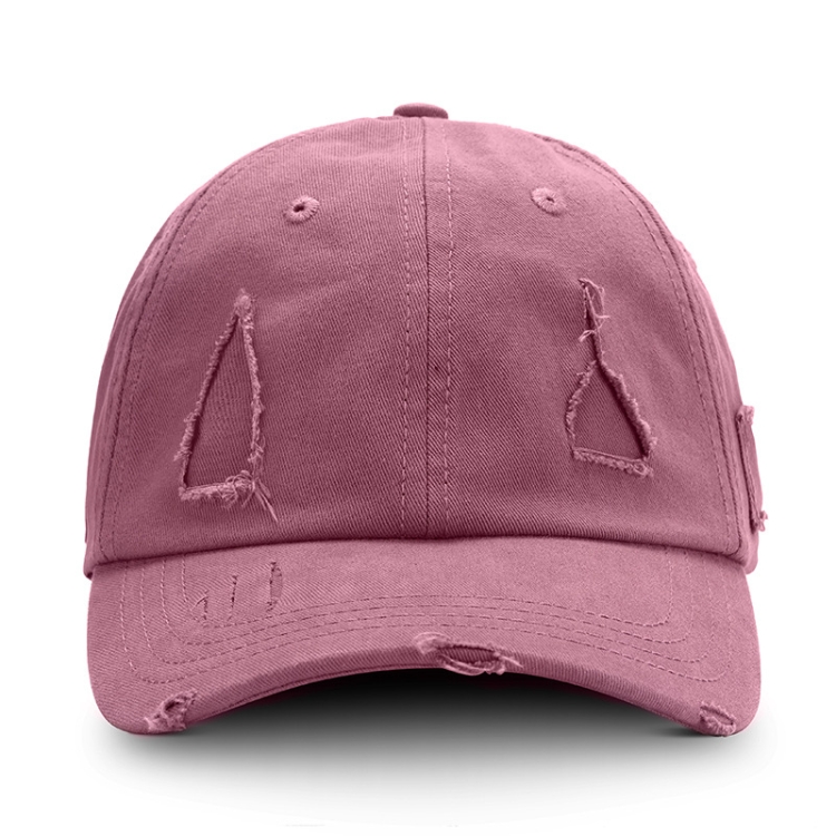 Washed Baseball Cap Casual Retro Shading Distress Torn Cap, Size:One Size(Lotus Color)