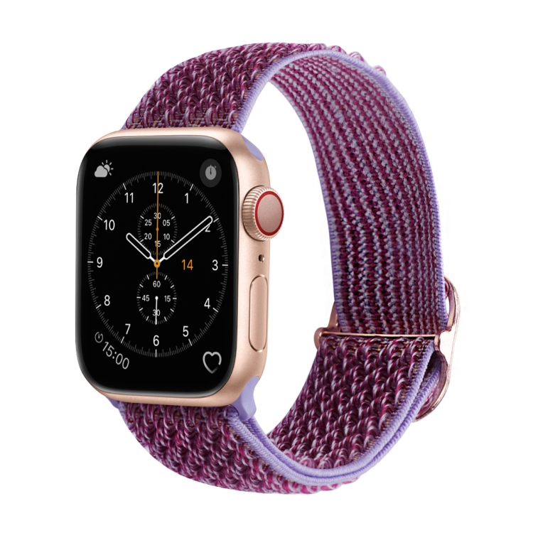 Wave Texture Nylon Watch Band For Apple Watch Ultra 49mm&Watch Ultra 2 49mm / Series 9&8&7 45mm / SE 3&SE 2&6&SE&5&4 44mm / 3&2&1 42mm(Lilac)