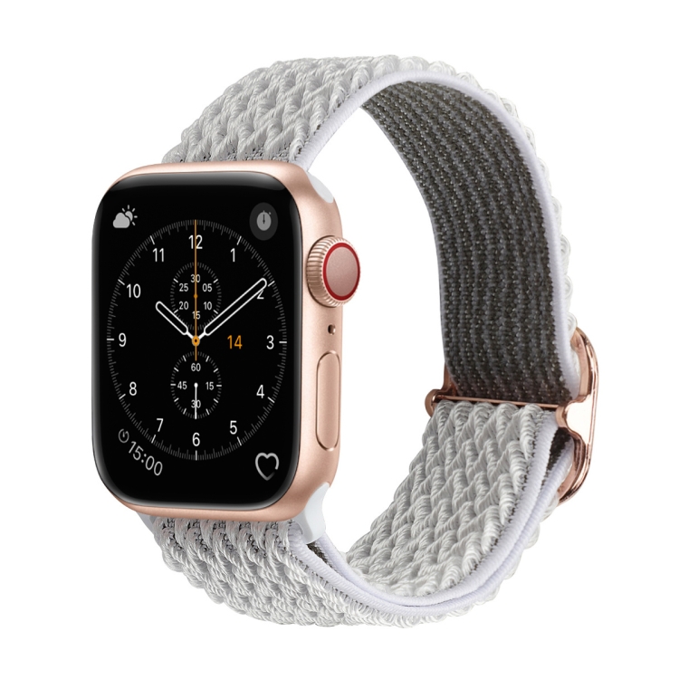 Wave Texture Nylon Watch Band For Apple Watch Ultra 49mm&Watch Ultra 2 49mm / Series 9&8&7 45mm / SE 3&SE 2&6&SE&5&4 44mm / 3&2&1 42mm(Seashell)
