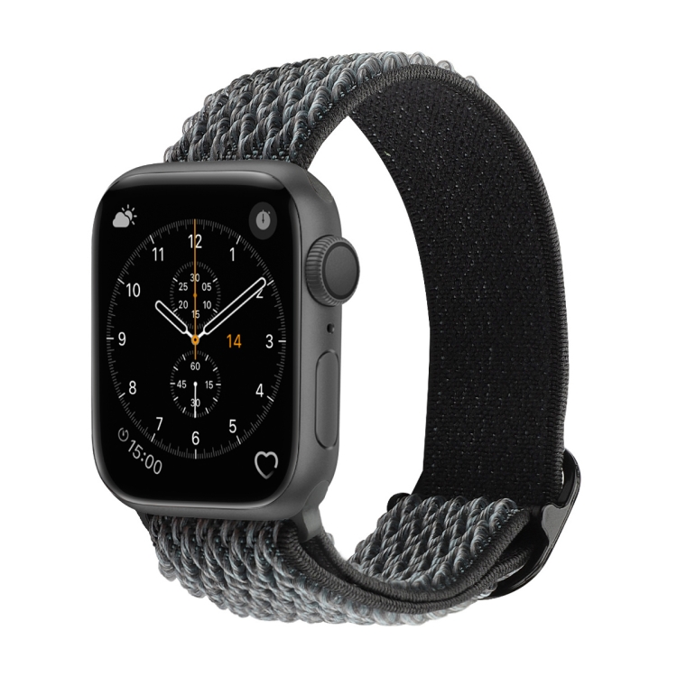 Wave Texture Nylon Watch Band For Apple Watch Ultra 49mm&Watch Ultra 2 49mm / Series 9&8&7 45mm / SE 3&SE 2&6&SE&5&4 44mm / 3&2&1 42mm(Storm Grey)