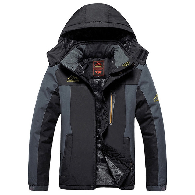 Winter Fleece Military Jackets Men Windproof Waterproof Outwear Parka Windbreaker Warm Coat, Size:XXXXXXXXXL(Black)